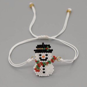 Handmade Adjustable Snowman Bracelet